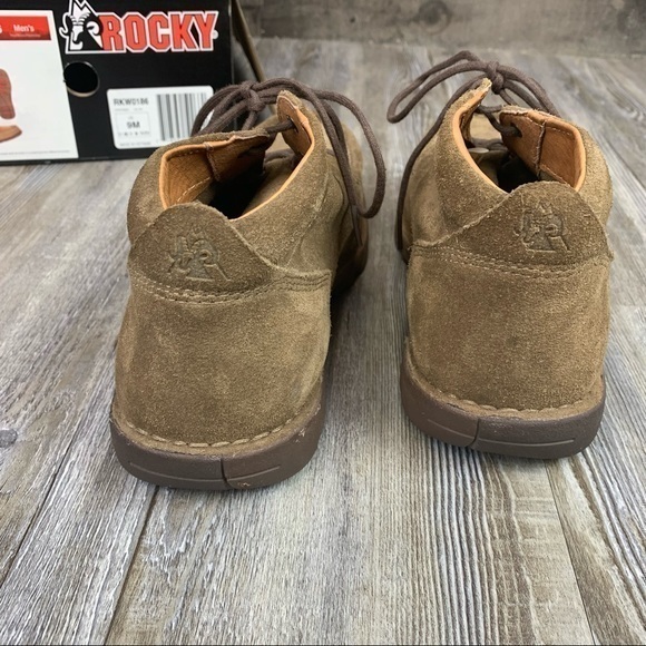 Rocky Brown Leather Lace Up Moc Toe Boots SZ 9 - Picture 4 of 9